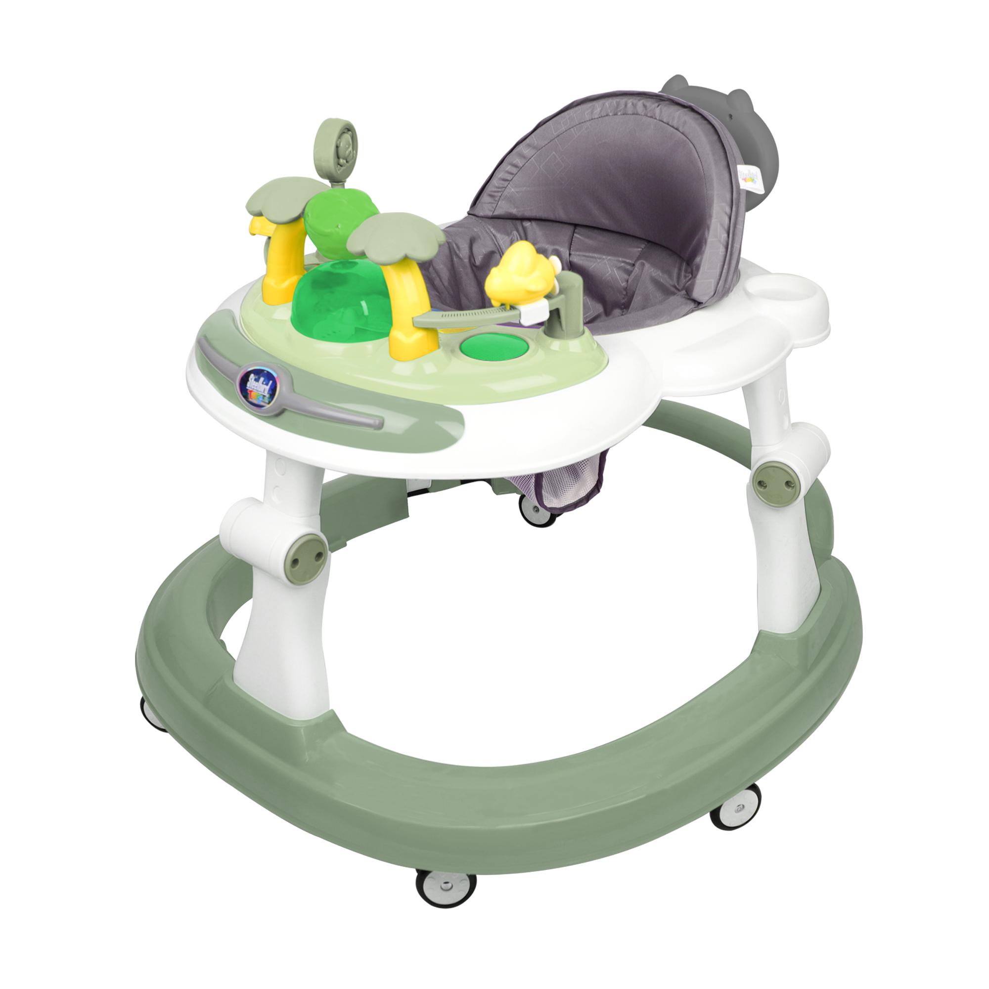 SEA GREEN BABY WALKER WITH PUSH HANDLE